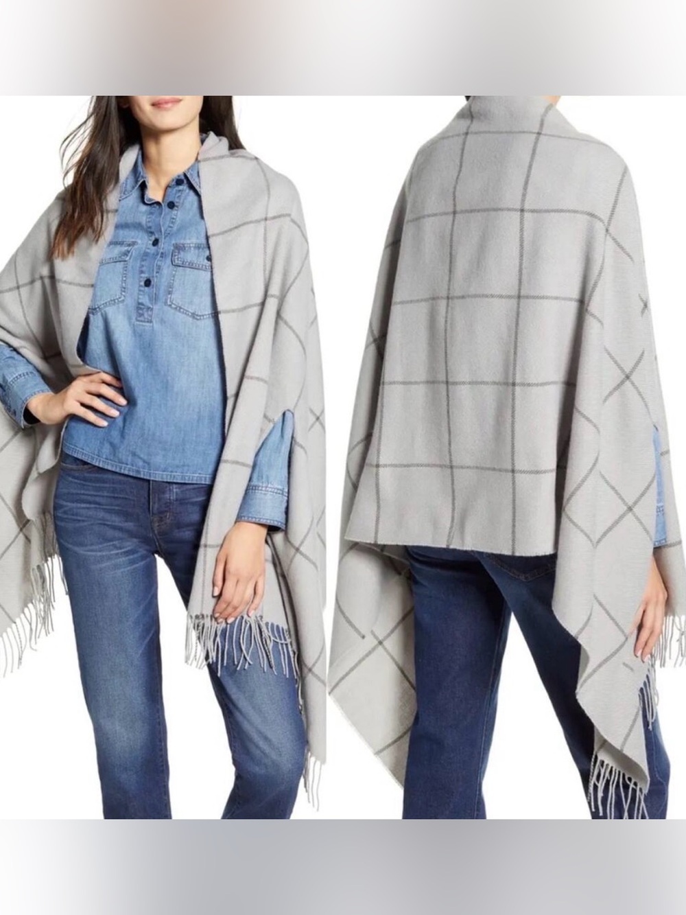 Madewell Plaid Shawl Wrap Scarf